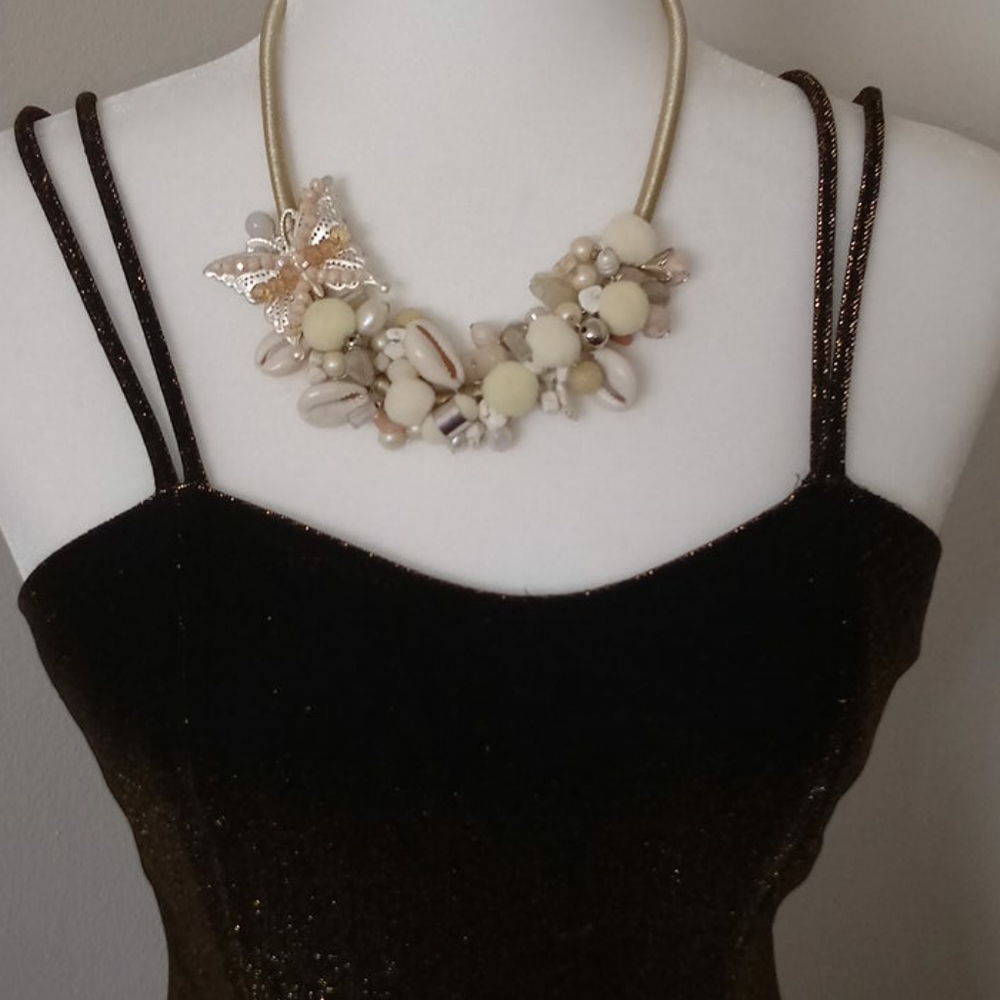 ALL THAT JAZZ MINI DRESS METALLIC BRONZE SIZE 5/6 - Picture 2 of 8